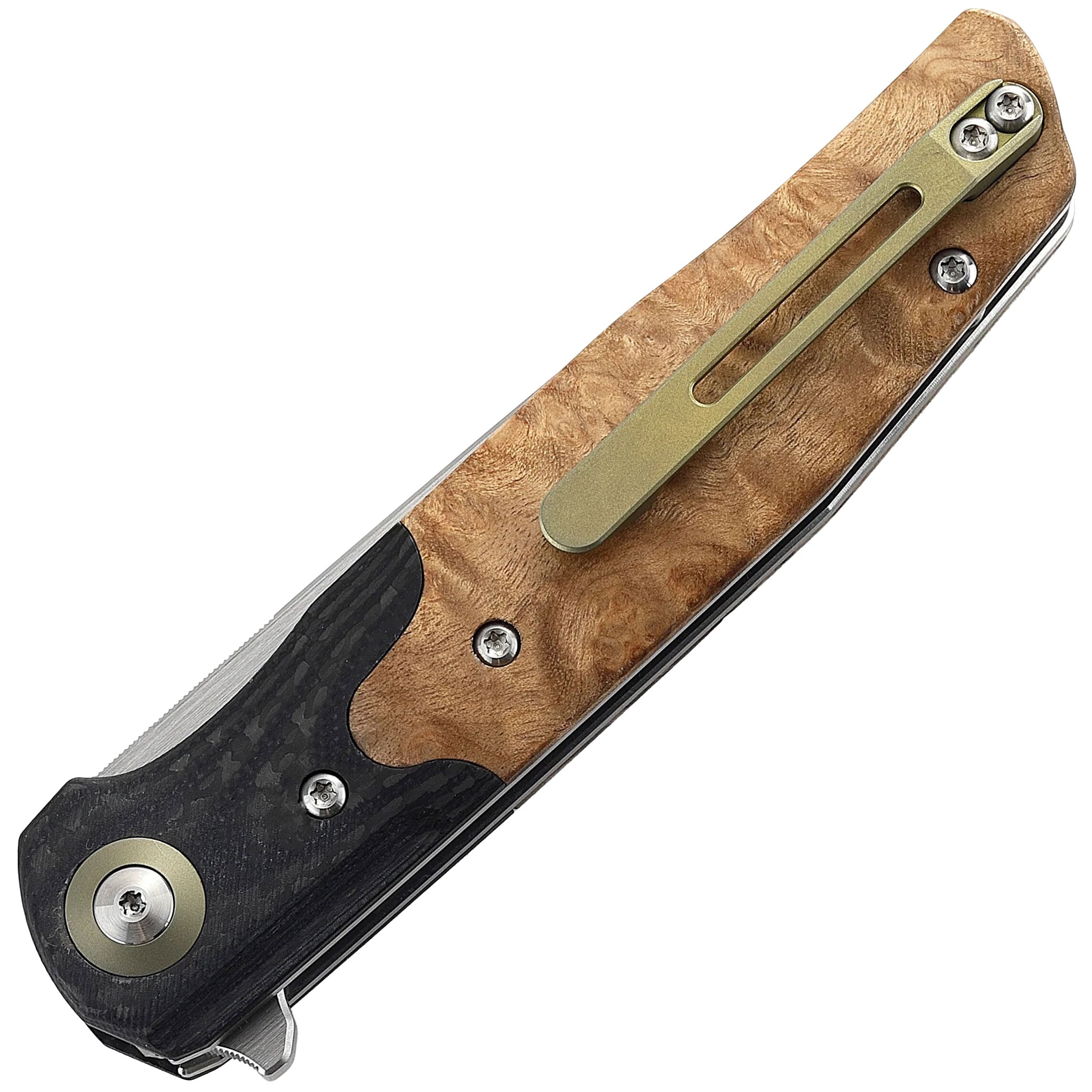Bestech Knives Ascot Folding Knife - Wood/Satin Blade