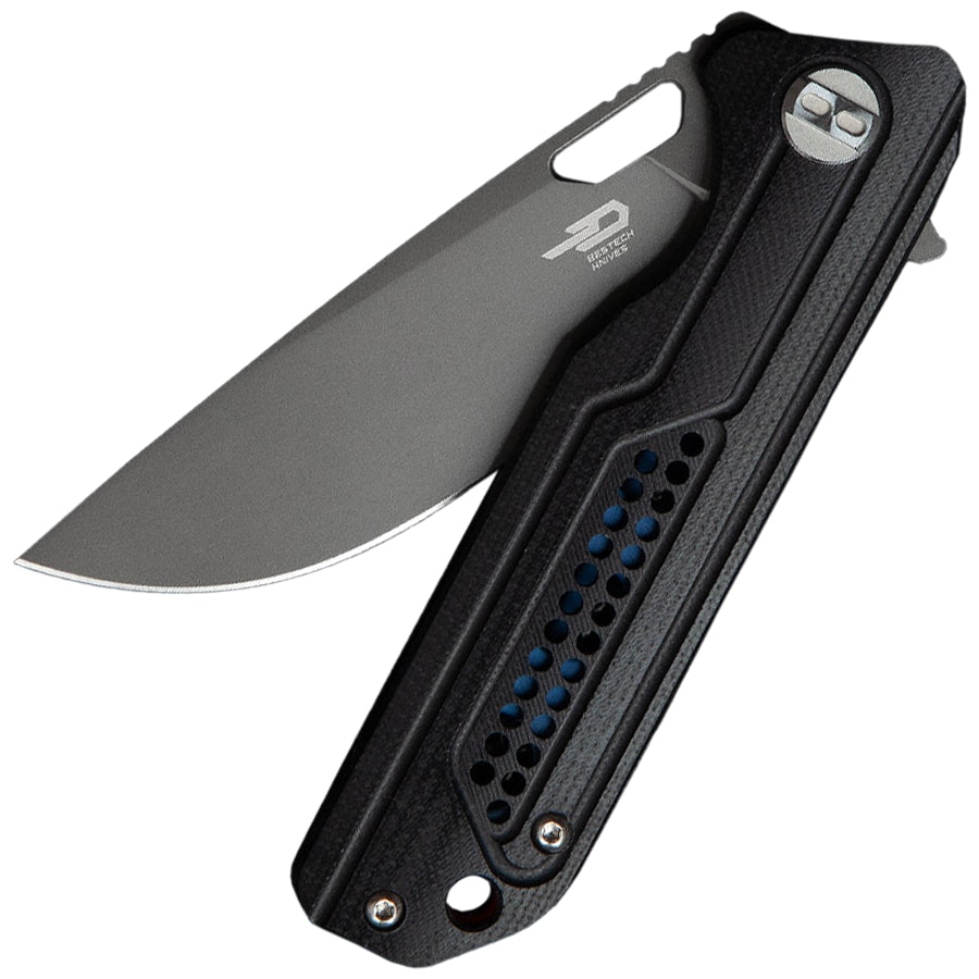 Bestech Knives Circuit Grey Titanium Folding Knife - Black