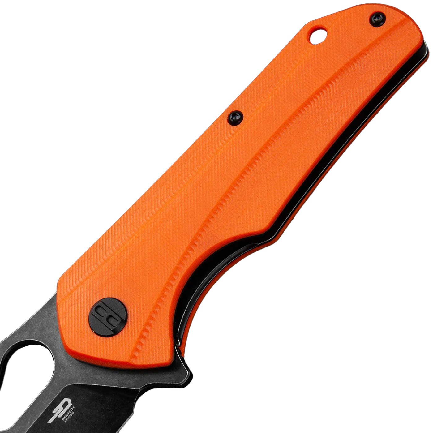 Bestech Knives Operator Black Stonewash Folding Knife - Orange
