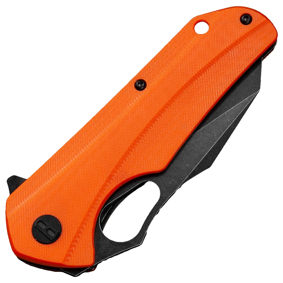 Bestech Knives Operator Black Stonewash Folding Knife - Orange