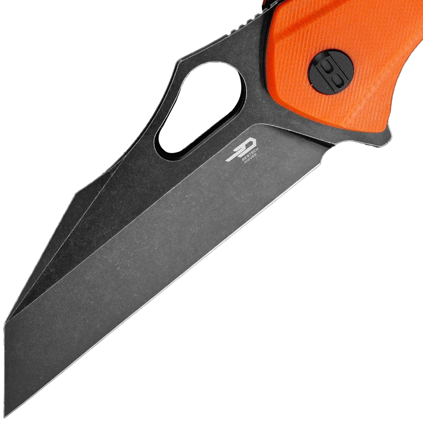 Bestech Knives Operator Black Stonewash Folding Knife - Orange