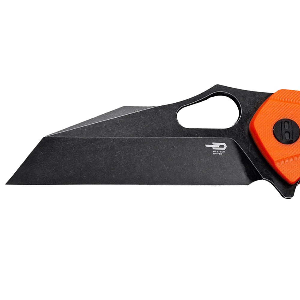 Bestech Knives Operator Black Stonewash Folding Knife - Orange