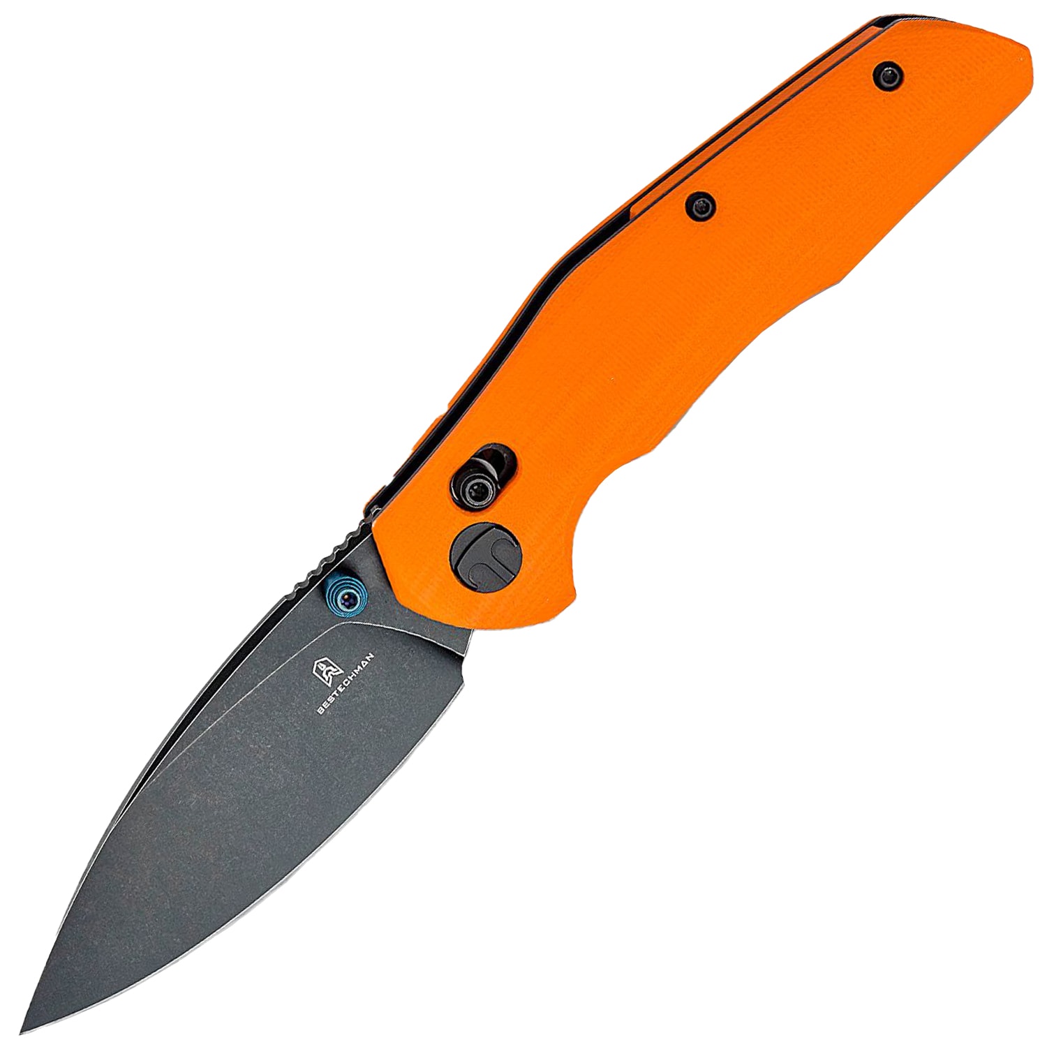 Nóż składany Bestechman Ronan Black Titanized Stonewash - Orange