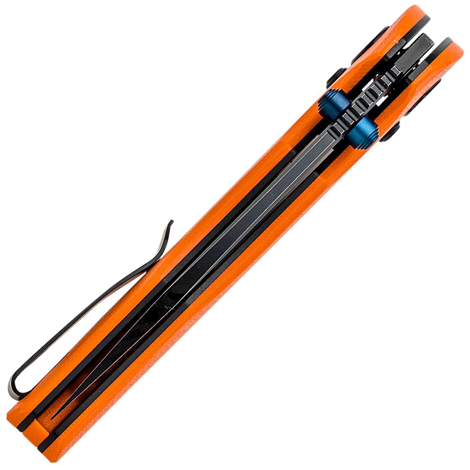 Nóż składany Bestechman Ronan Black Titanized Stonewash - Orange