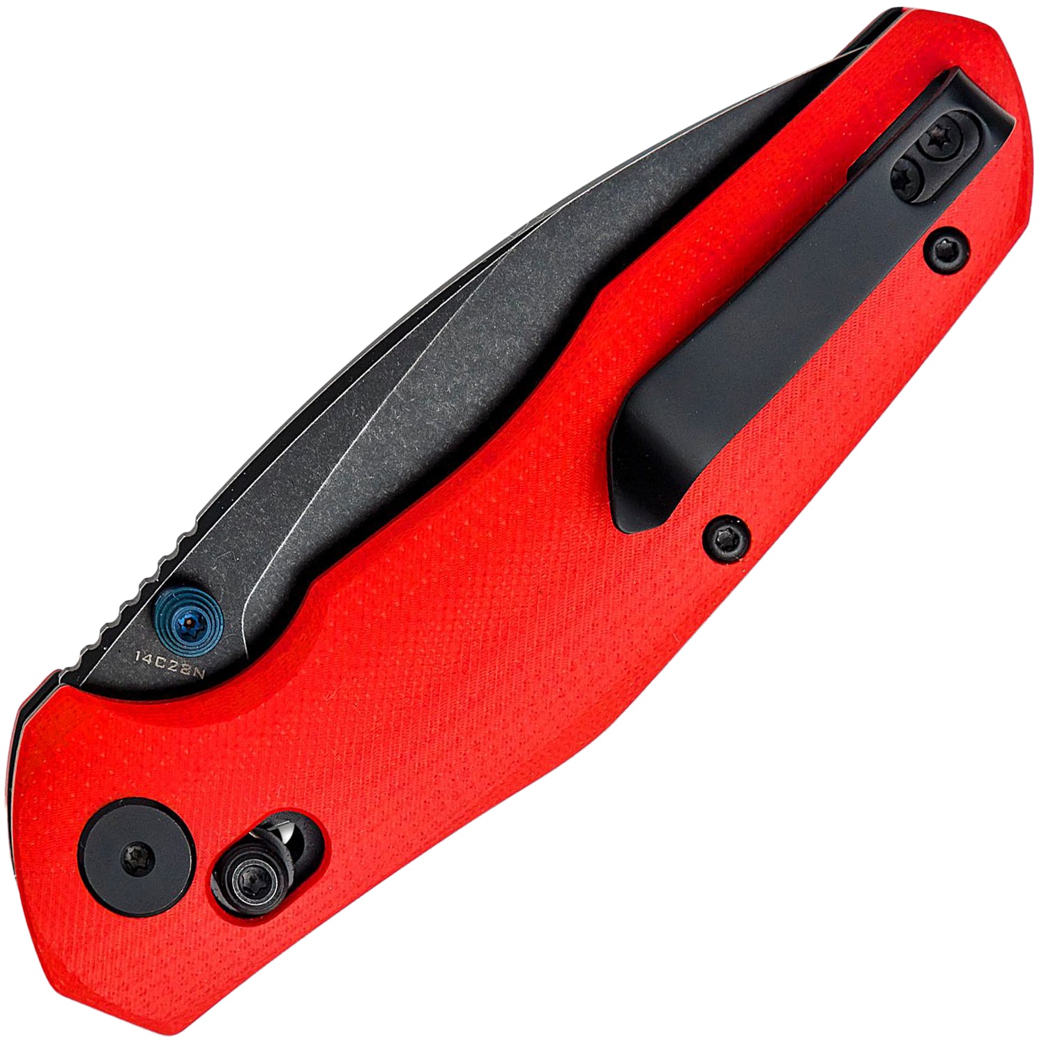 Bestechman Ronan Black Titanized Stonewash Folding Knife - Red