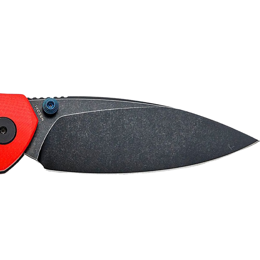 Bestechman Ronan Black Titanized Stonewash Folding Knife - Red
