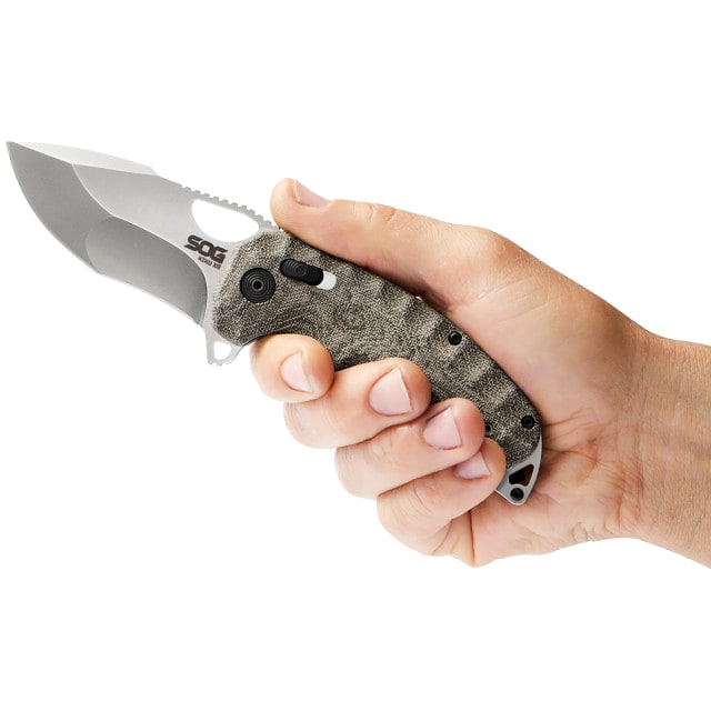 Nóż składany SOG Kiku XR - Natural Linen Micarta