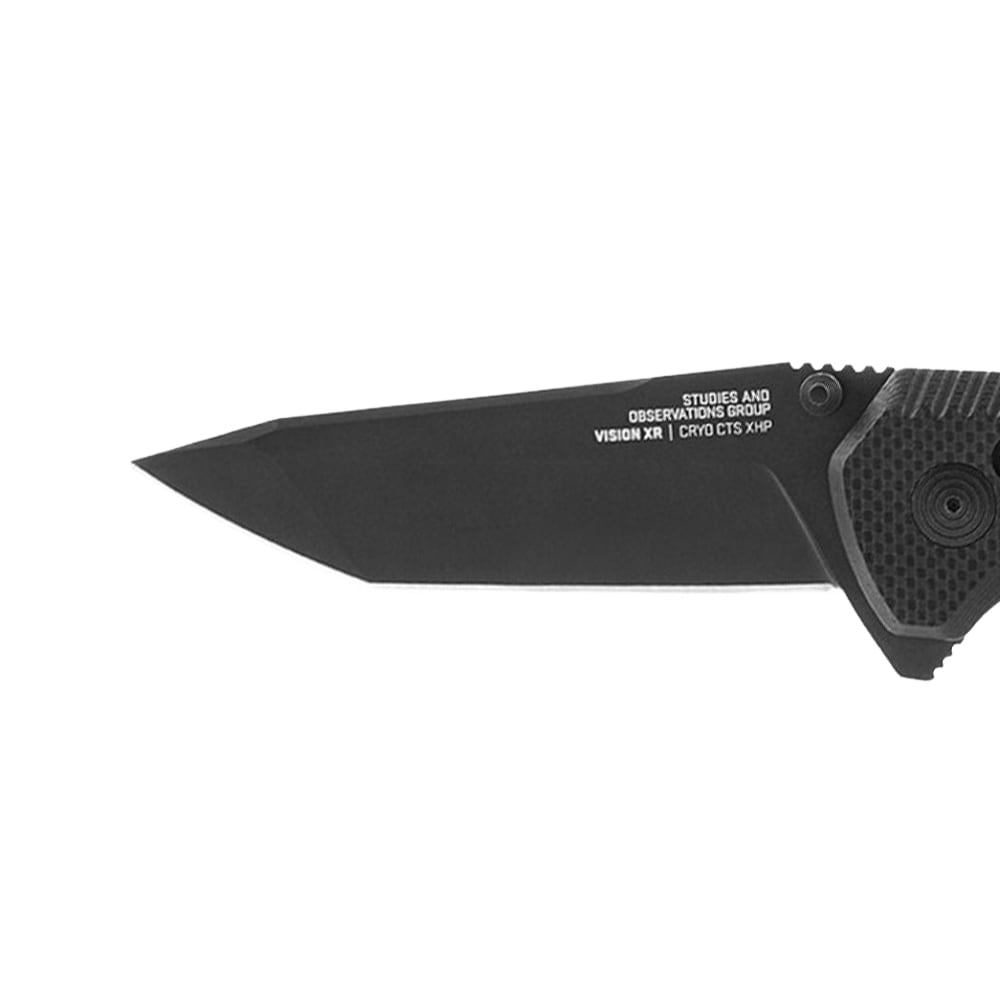 SOG Vision XR Straight Edge Folding Knife - Black