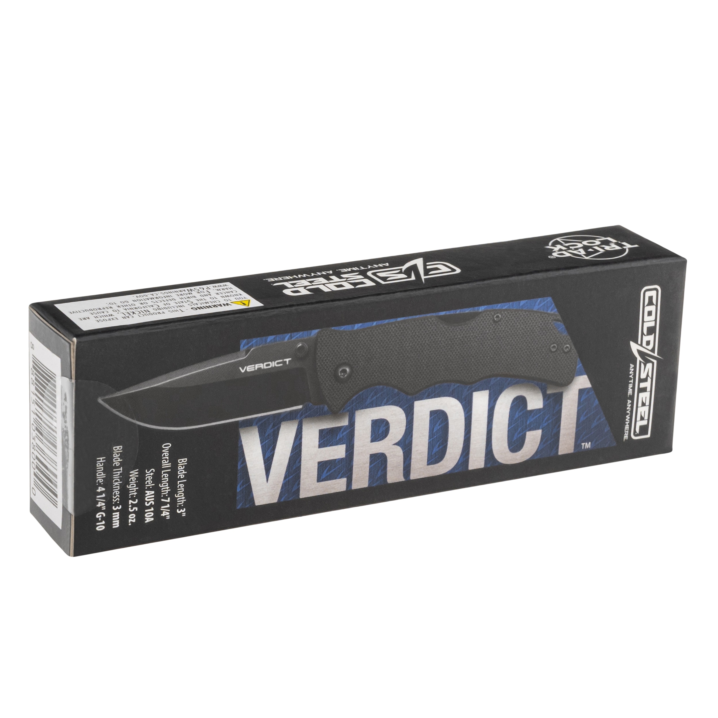 Nóż składany Cold Steel Verdict AUS-10A - Black