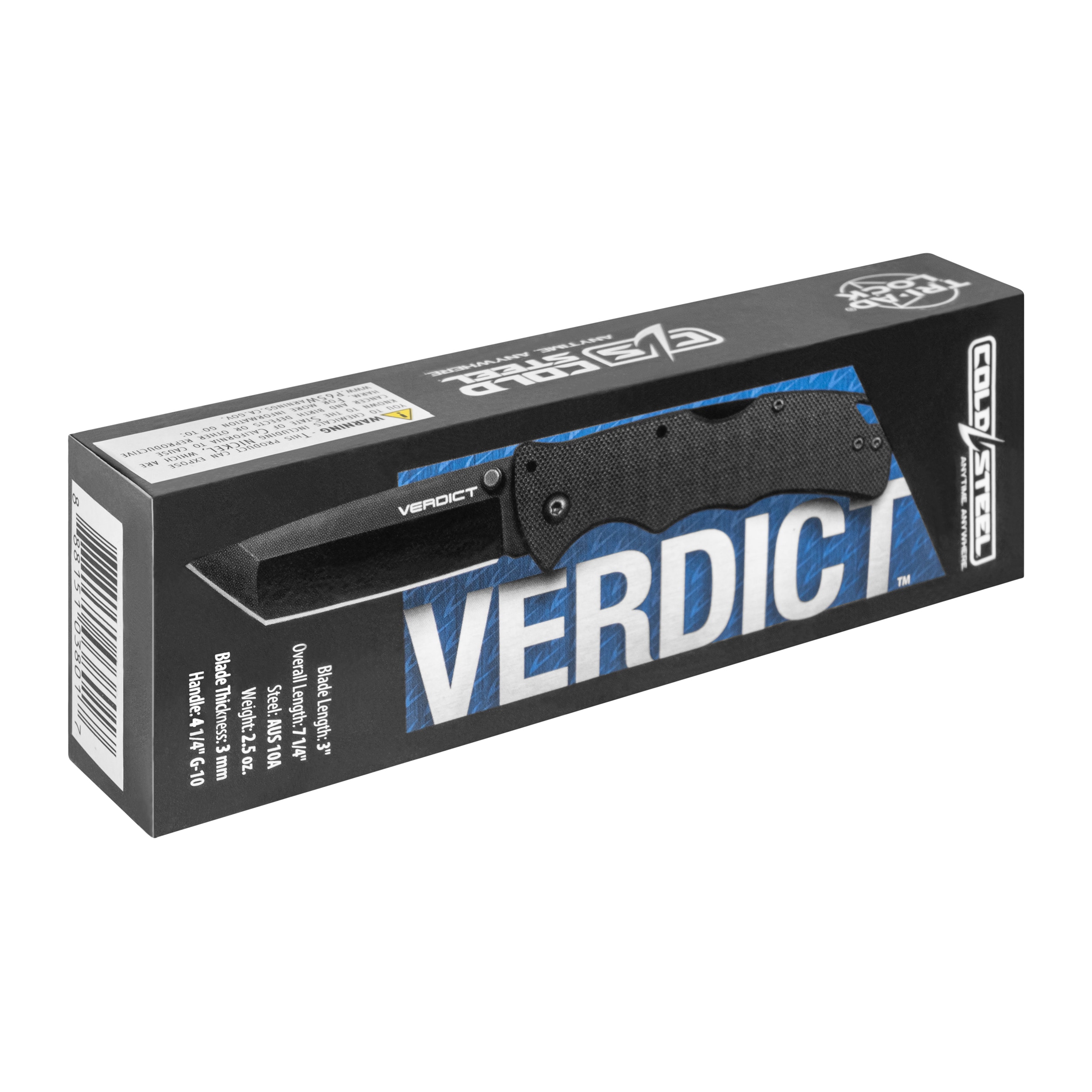 Nóż składany Cold Steel Verdict Tanto AUS-10A - Black