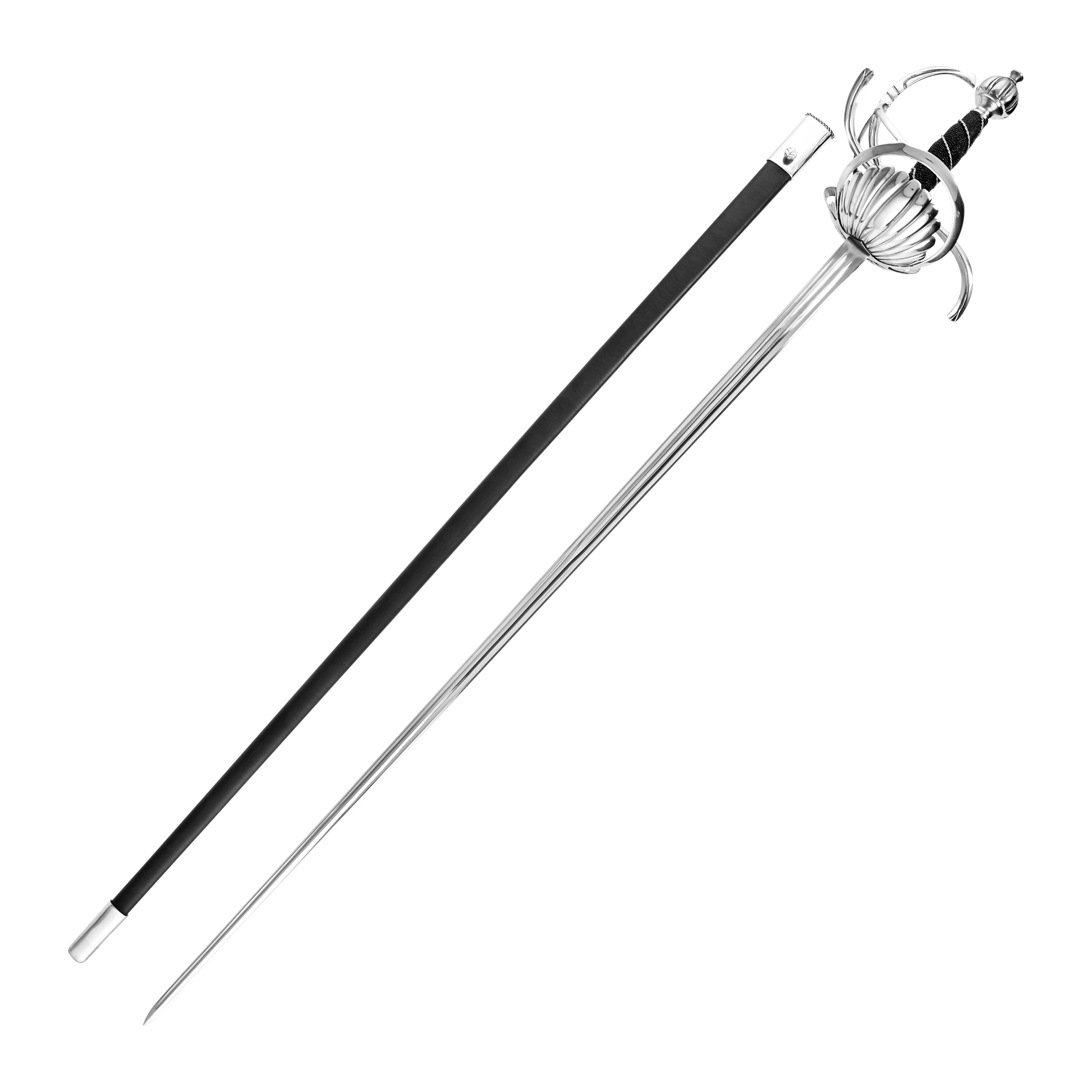 Rapier Cold Steel Ribbed Shell Swept Hilt