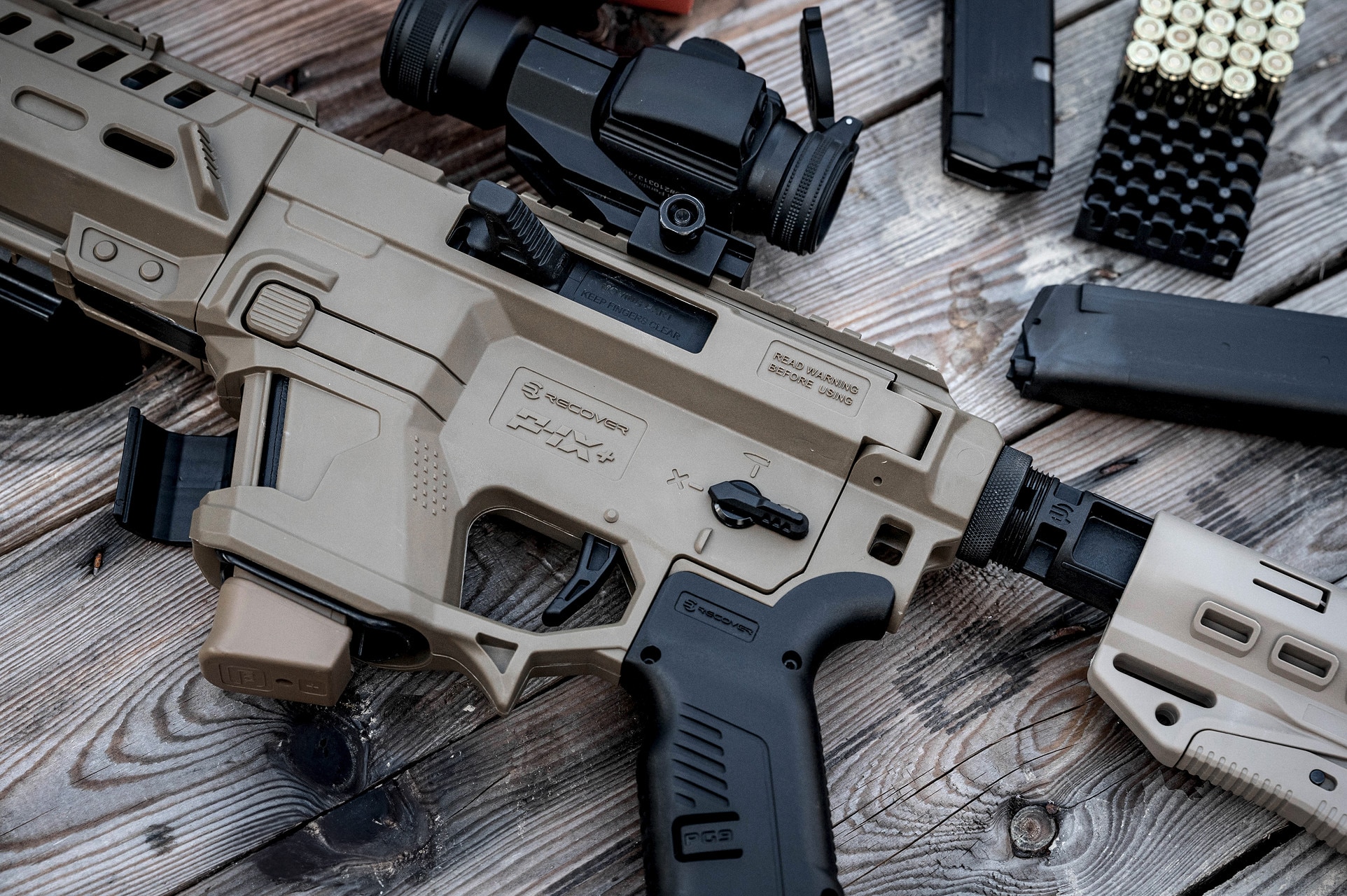Konwersja ReCover Tactical P-IX AR Stock + Buffer Tube do pistoletów Glock - Tan