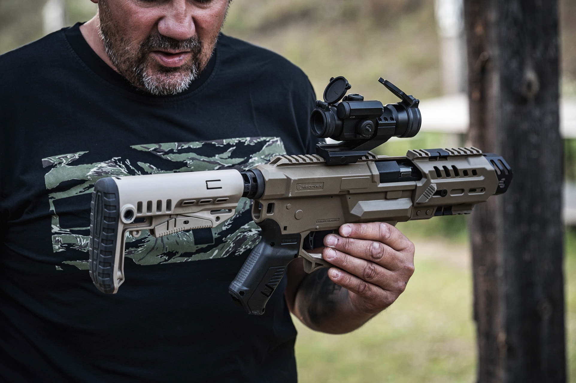 Konwersja ReCover Tactical P-IX AR Stock + Buffer Tube do pistoletów Glock - Tan