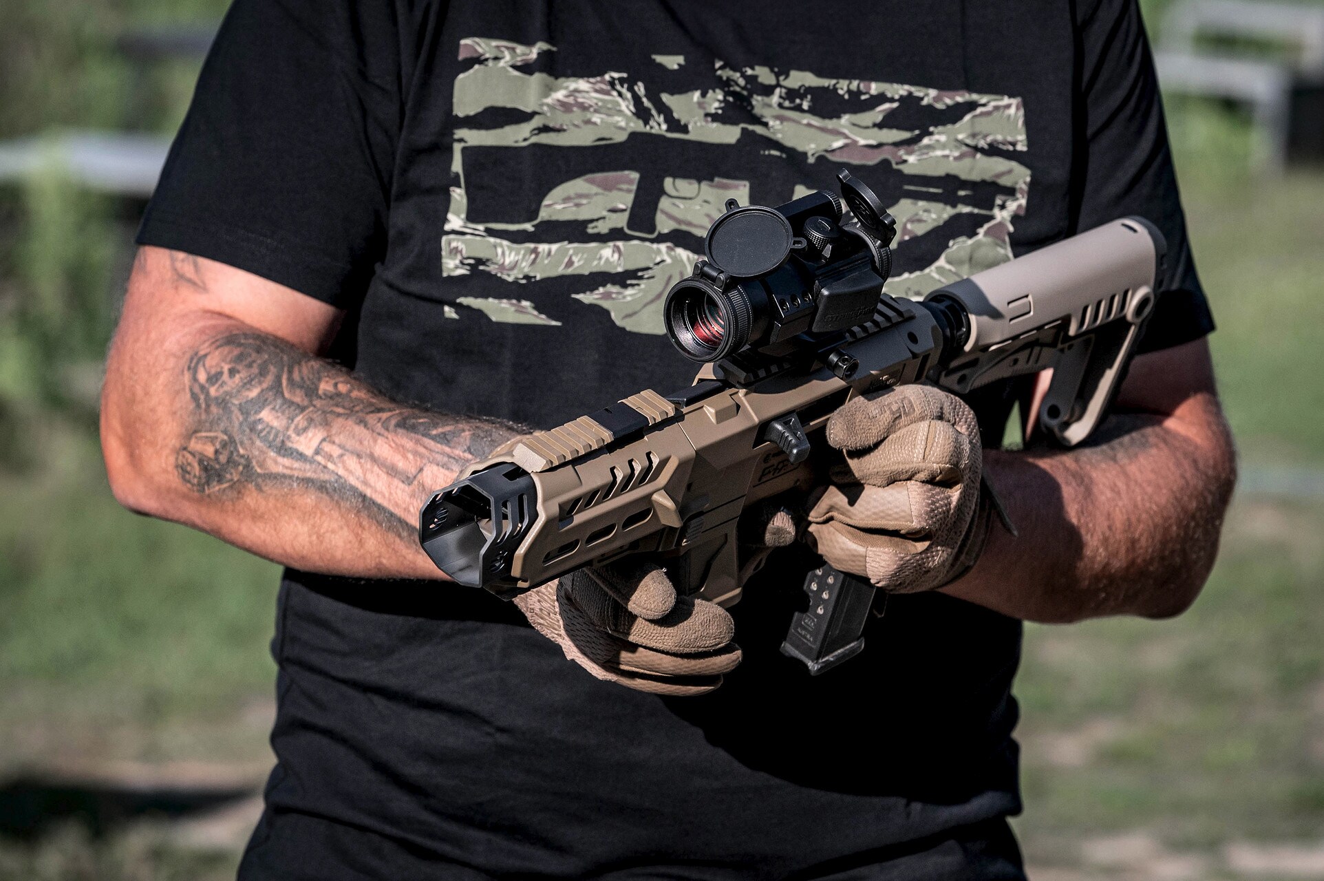 Konwersja ReCover Tactical P-IX AR Stock + Buffer Tube do pistoletów Glock - Tan