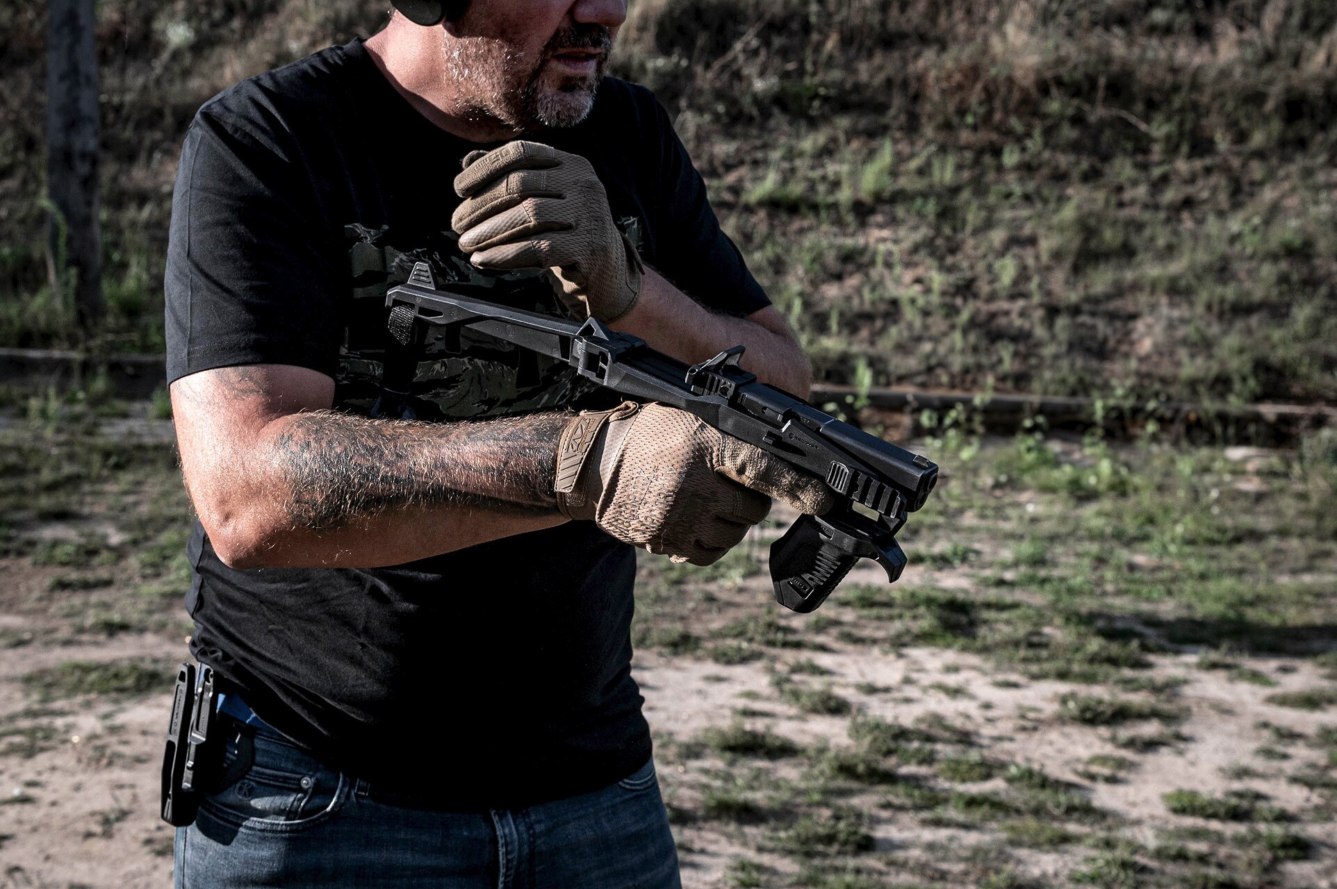 Konwersja Recover Tactical 20/20N Stabilizer Brace Pro Kit + MG9 Grip do pistoletów Glock - Black