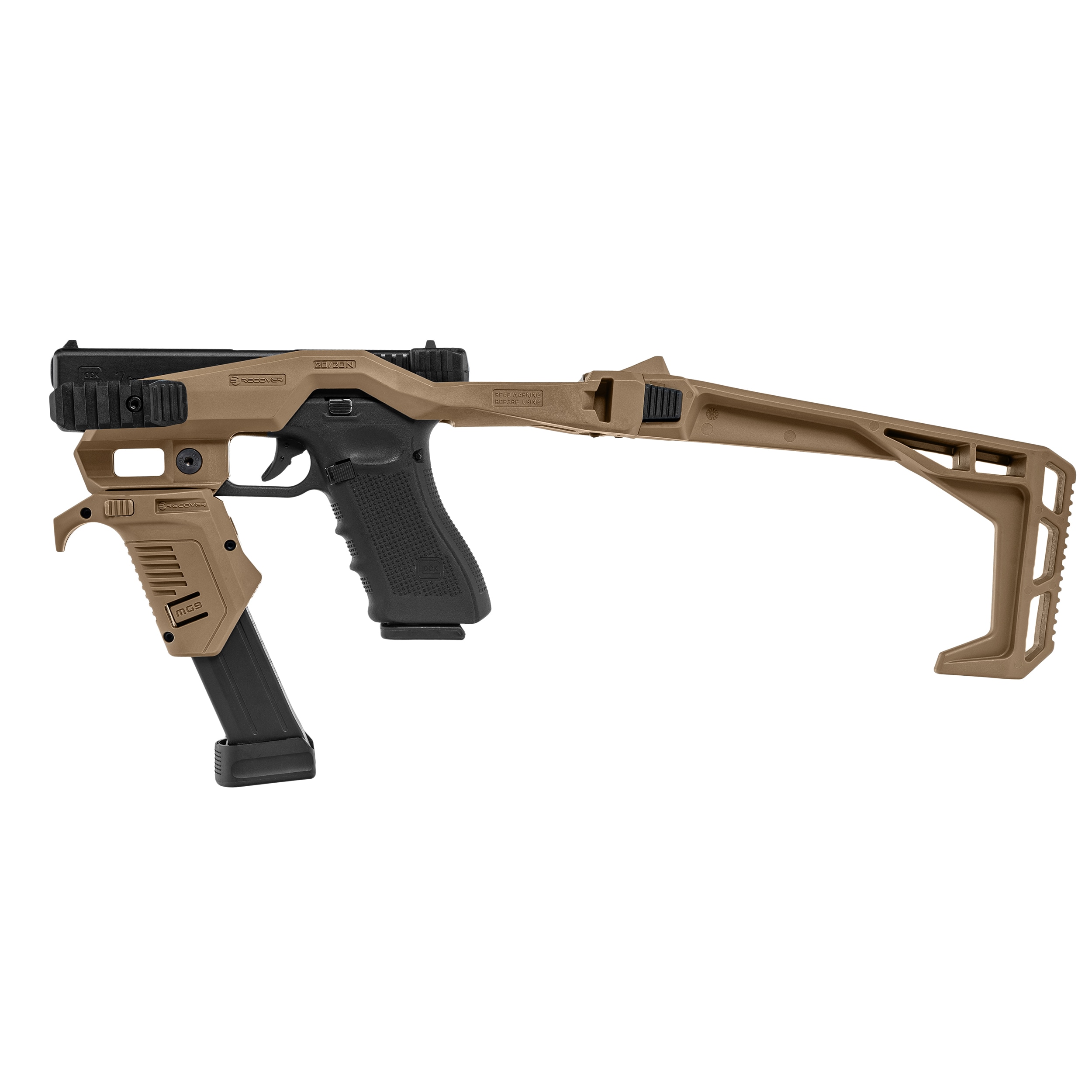Конверсійний набір Recover Tactical 20/20N Stabilizer Stock Pro Kit + MG9 Grip для пістолетів Glock - Tan