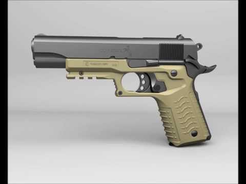 Okładziny ze szkieletem Recover Tactical do pistoletu Colt 1911 Compact - Black