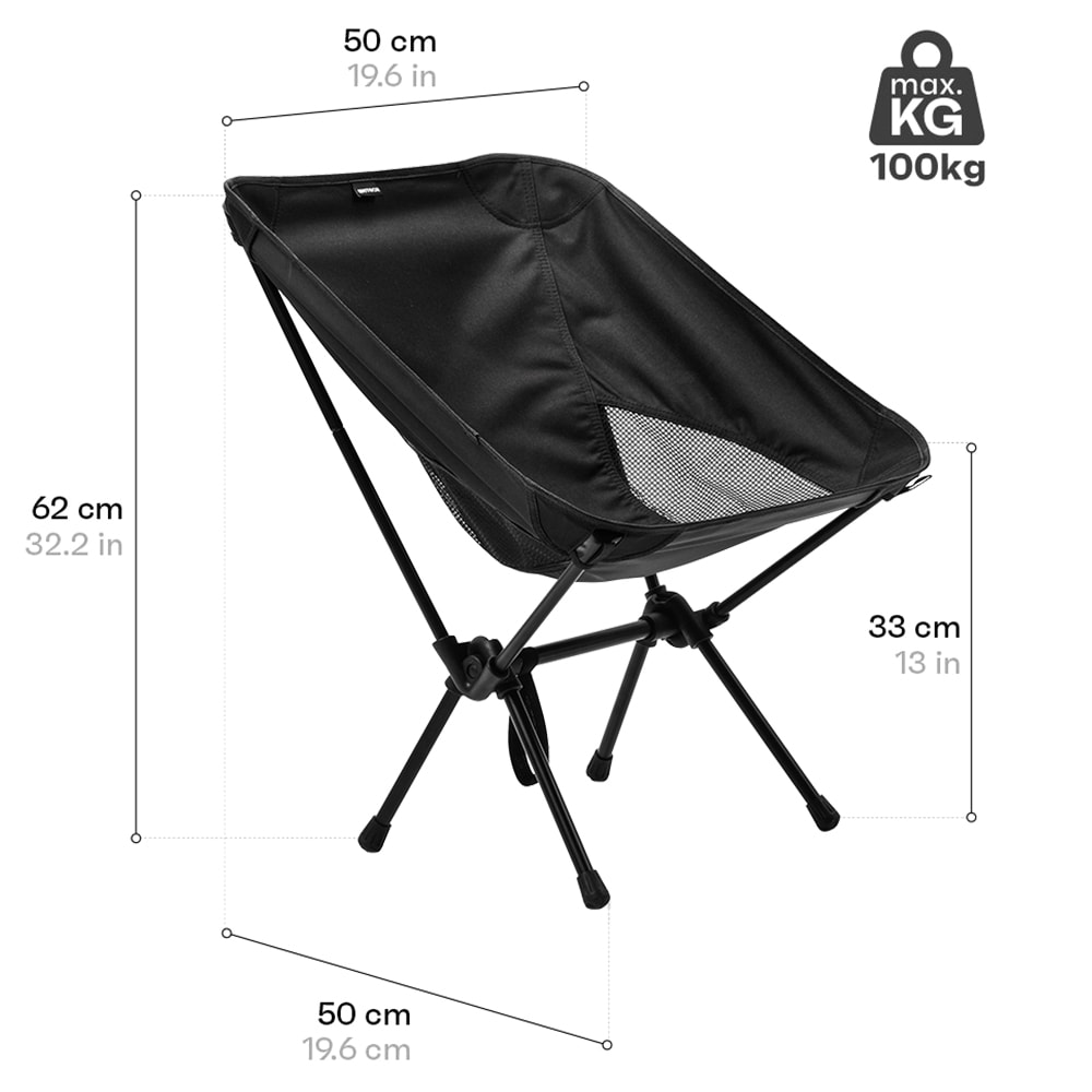 Krzesło turystyczne składane Meteor Schelp - Czarne