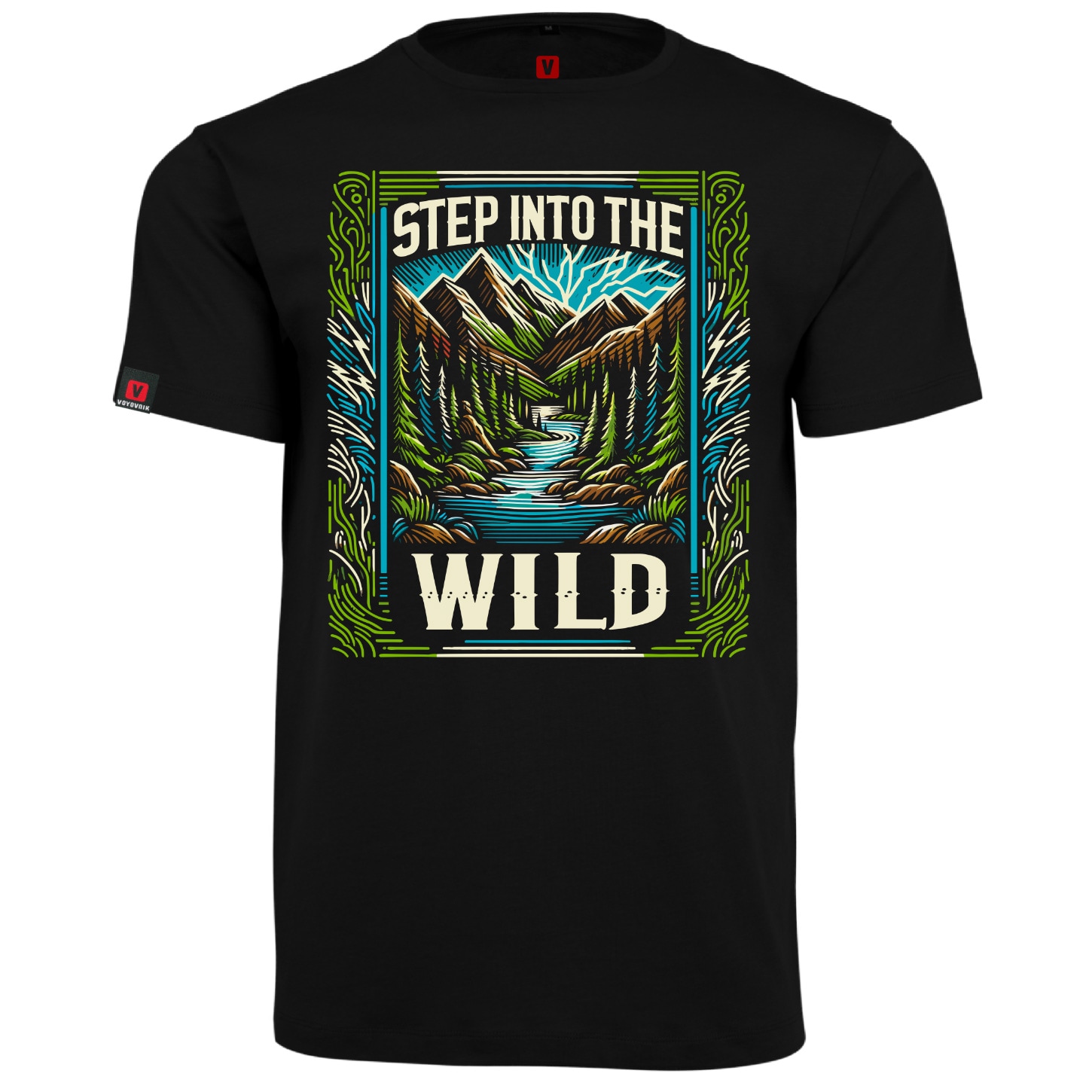 Koszulka T-shirt Voyovnik Step Into The Wild - Czarna