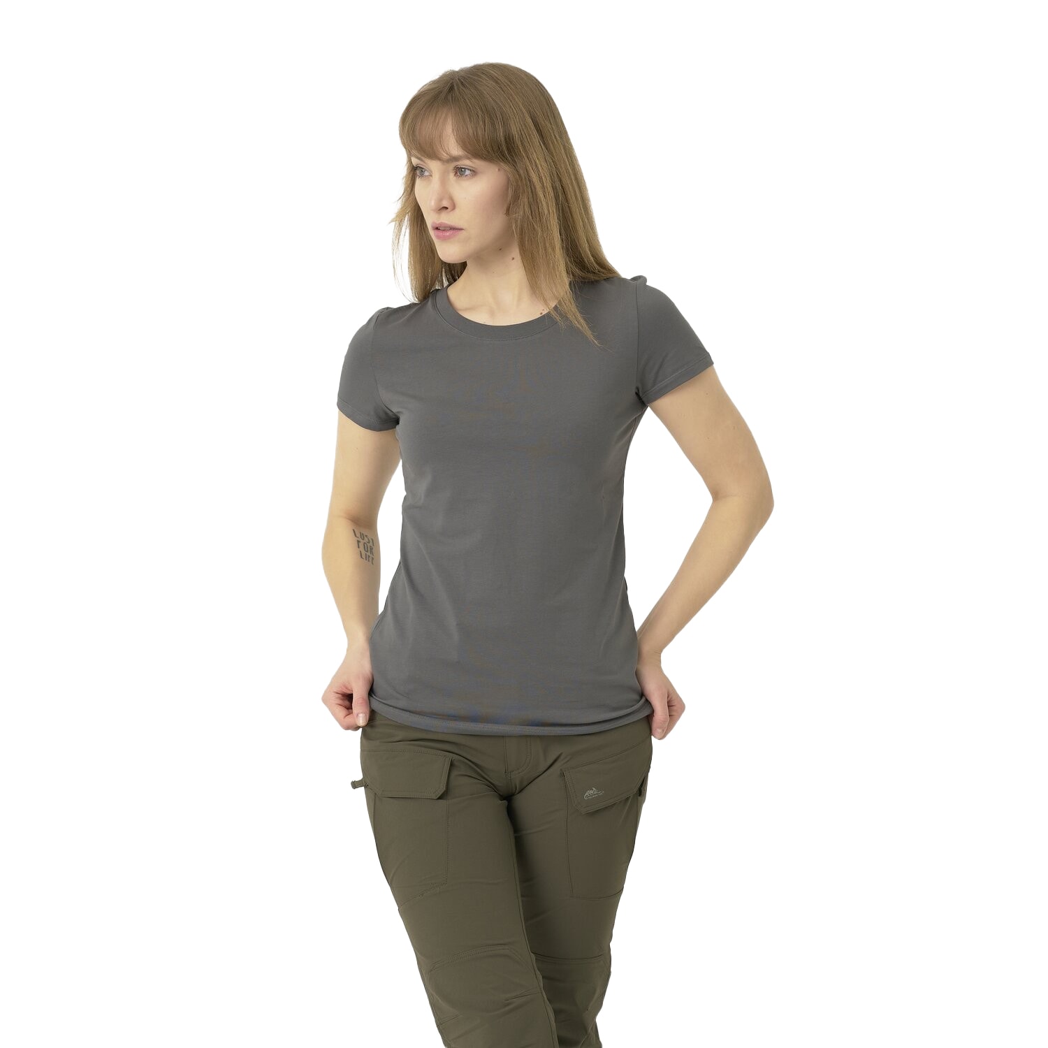 Koszulka T-Shirt damska Helikon z bawełny organicznej Slim - Shadow Grey