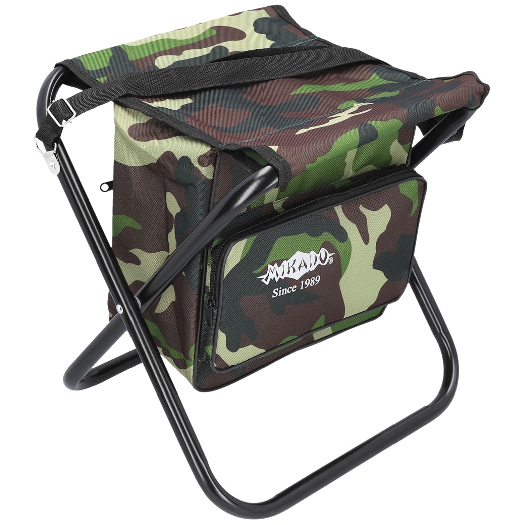 Krzesło turystyczne składane Mikado z torbą (max. 100 kg) - Camouflage 