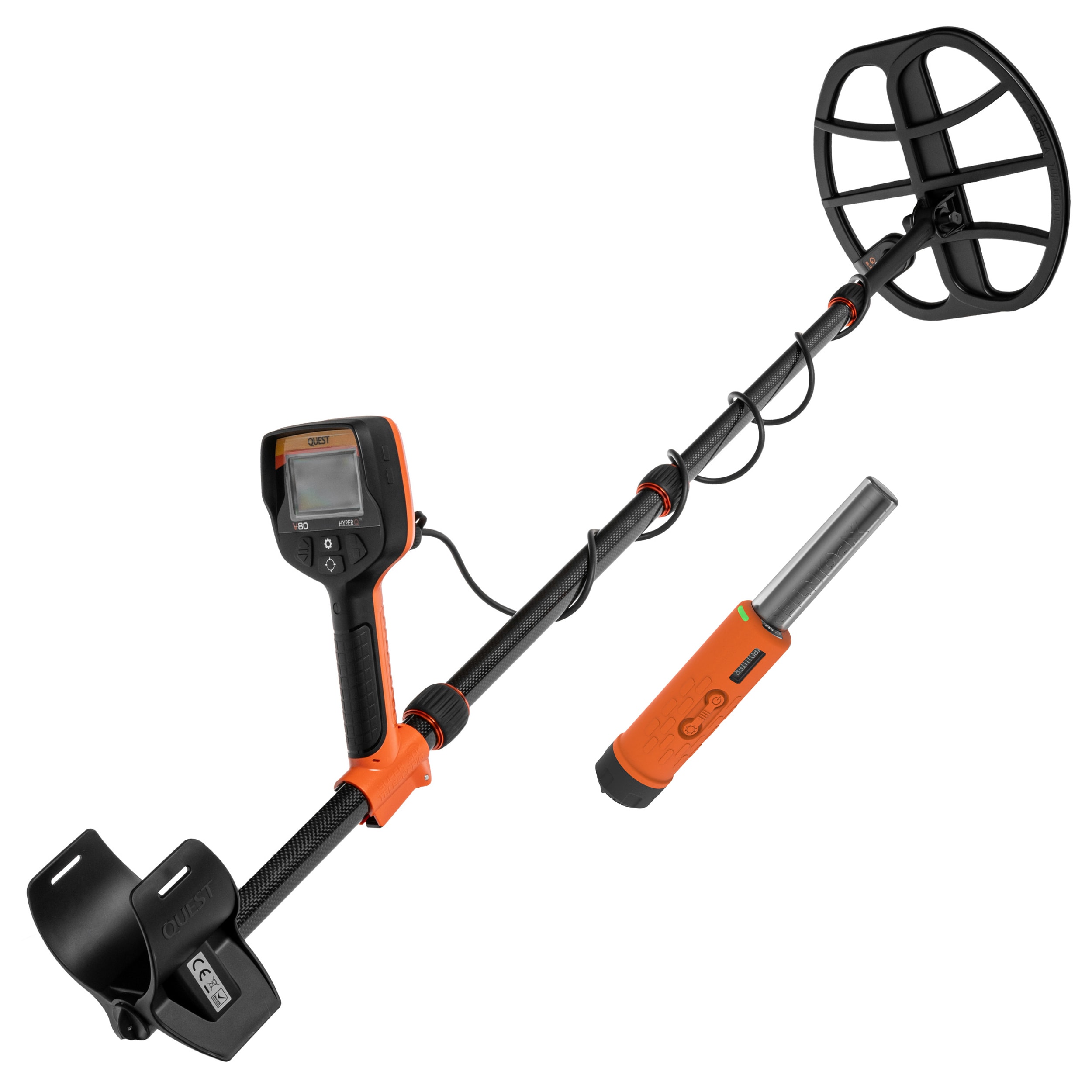 Wykrywacz metali Quest V80 + cewki Blizzard 9/11 + Xpointer Max - zestaw
