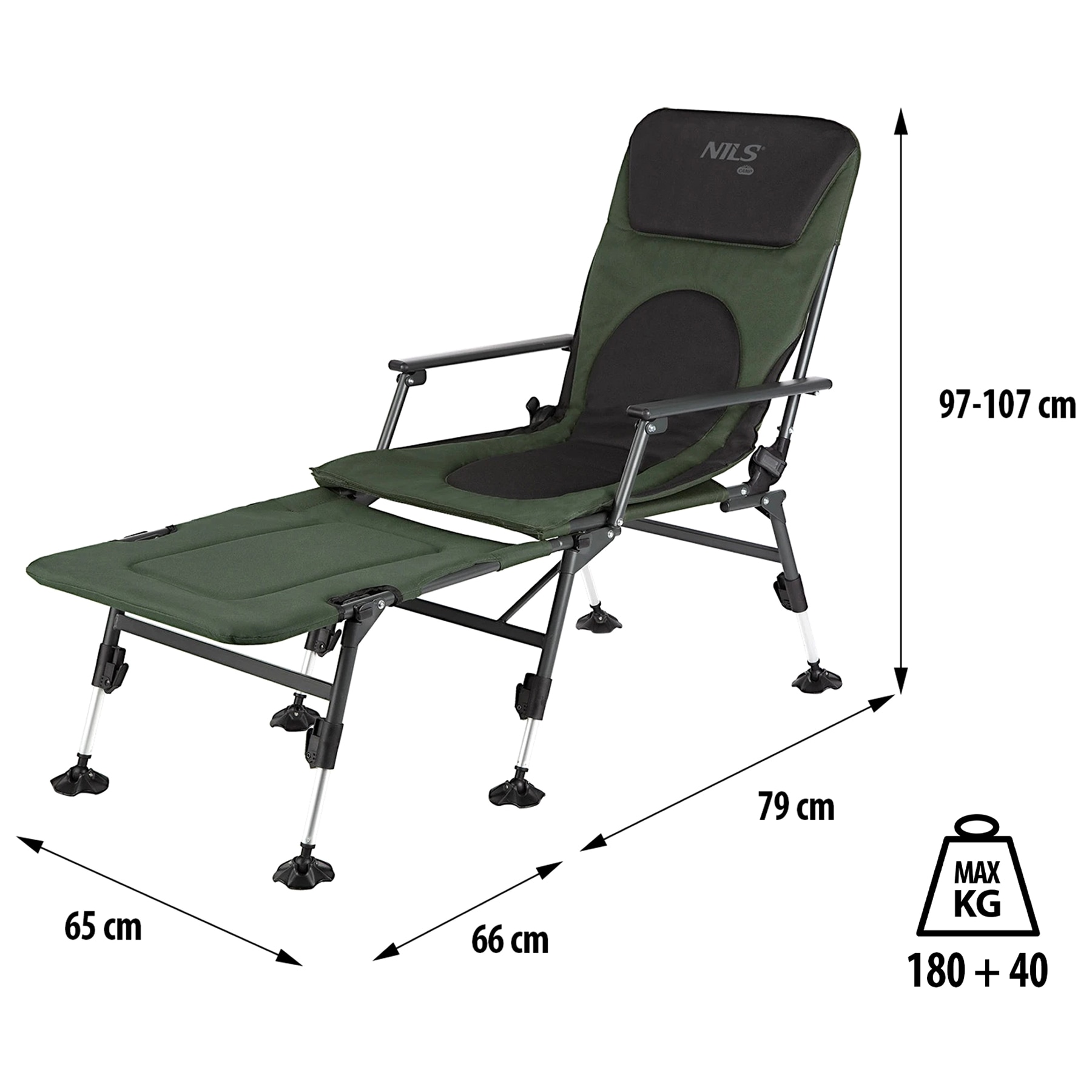 Туристичне крісло з підставкою для ніг Nils Camp NC1802