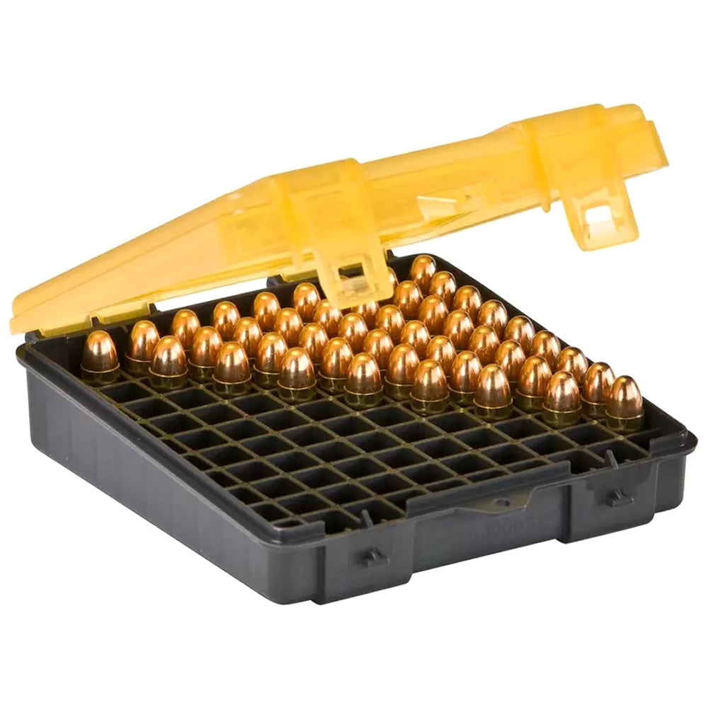 Pudełko amunicyjne Plano kal. 9 mm 100 szt. - Dark Grey/Transparent Amber