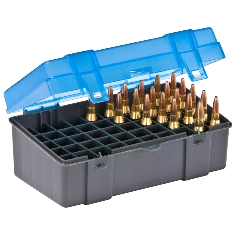 Ящик для боєприпасів Plano кал. 308W 50 шт. - Dark Grey/Transparent Blue
