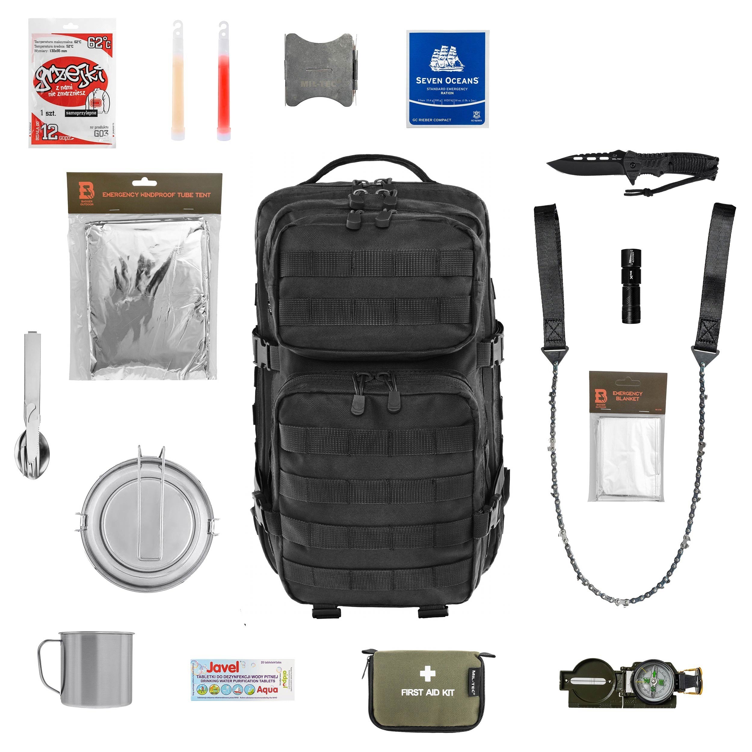 Plecak ewakuacyjny Brandit US Cooper 40 l Black Medium - z wyposażeniem