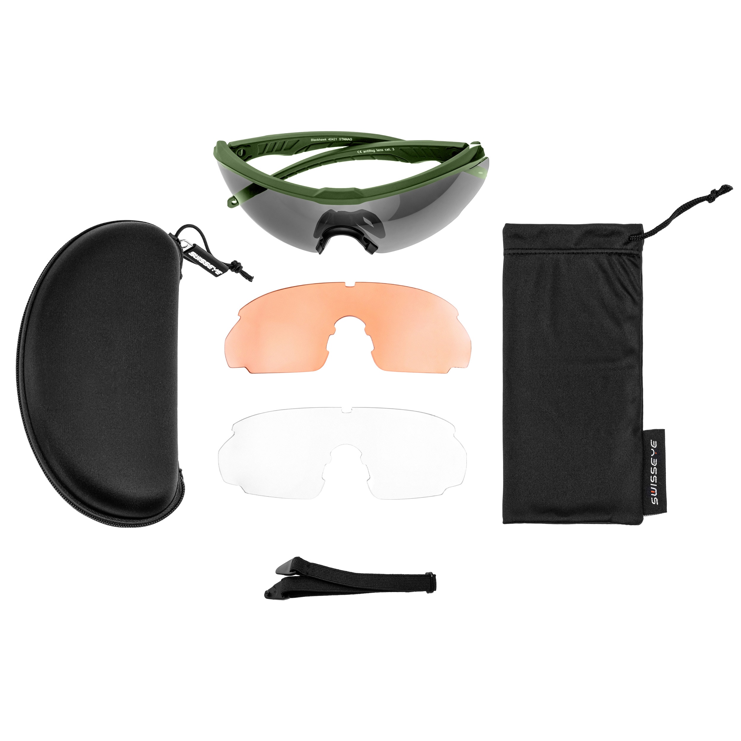 Okulary taktyczne Swiss Eye Blackhawk - Olive