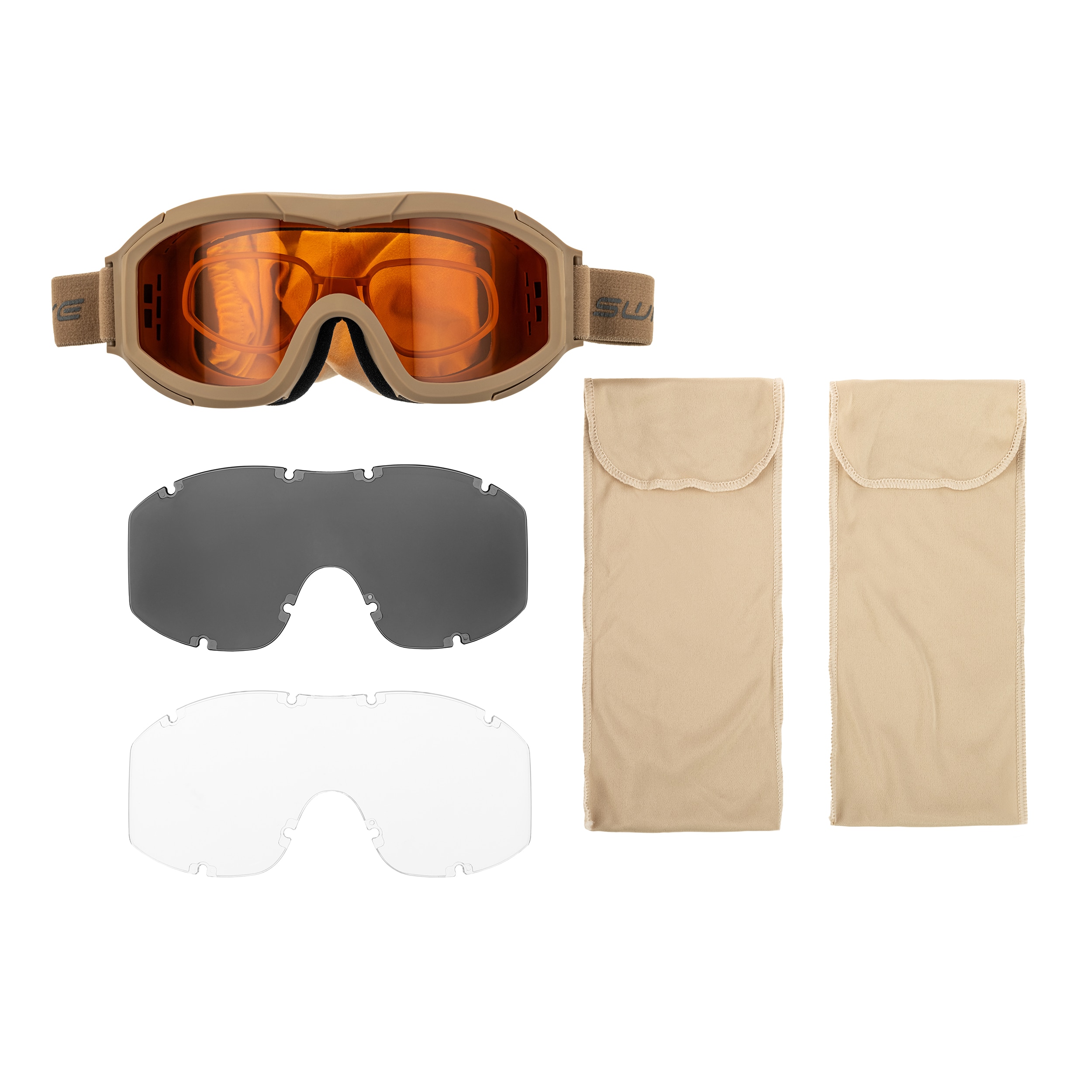 Gogle taktyczne Swiss Eye F-Tac - Coyote