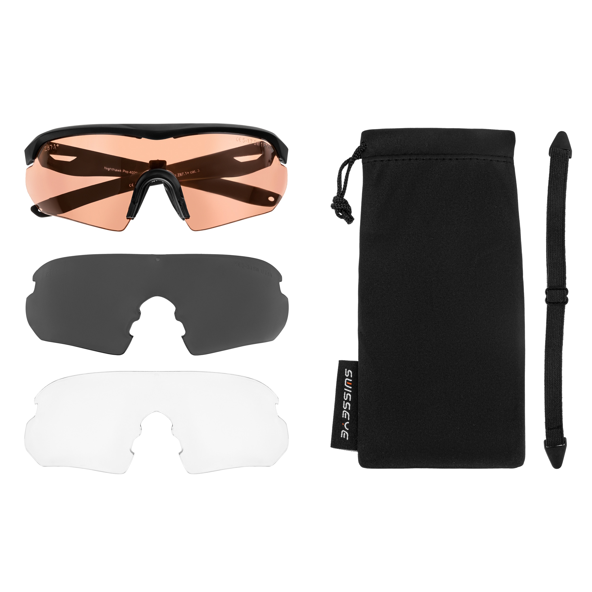 Okulary taktyczne Swiss Eye Nighthawk Pro - Black