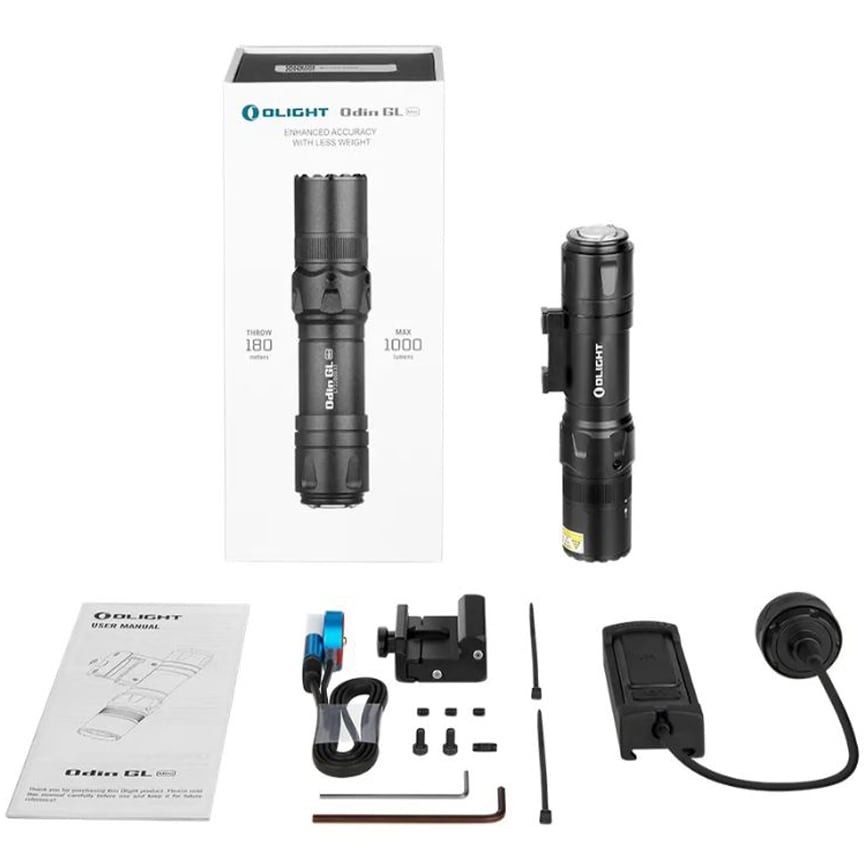Latarka na broń z celownikiem laserowym Olight Odin GL Mini z montażem - 1000 lumenów