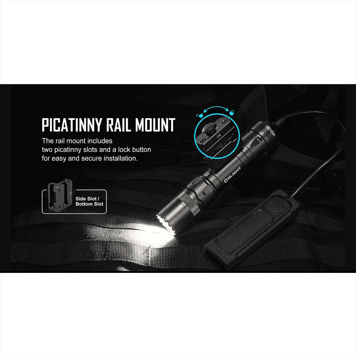 Latarka na broń z celownikiem laserowym Olight Odin GL Mini z montażem - 1000 lumenów