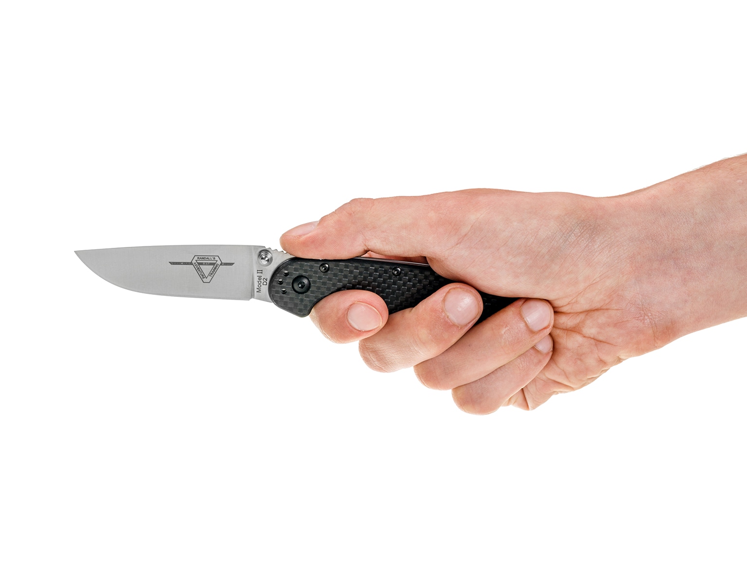 Nóż składany Ontario Rat 2 Folder D2 - Silver Plain/Carbon Fiber