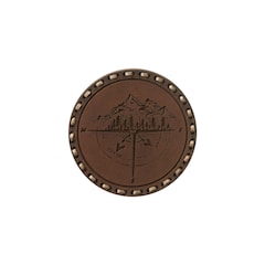 Naszywka skórzana Tigerwood - Róża Wiatrów - Brown