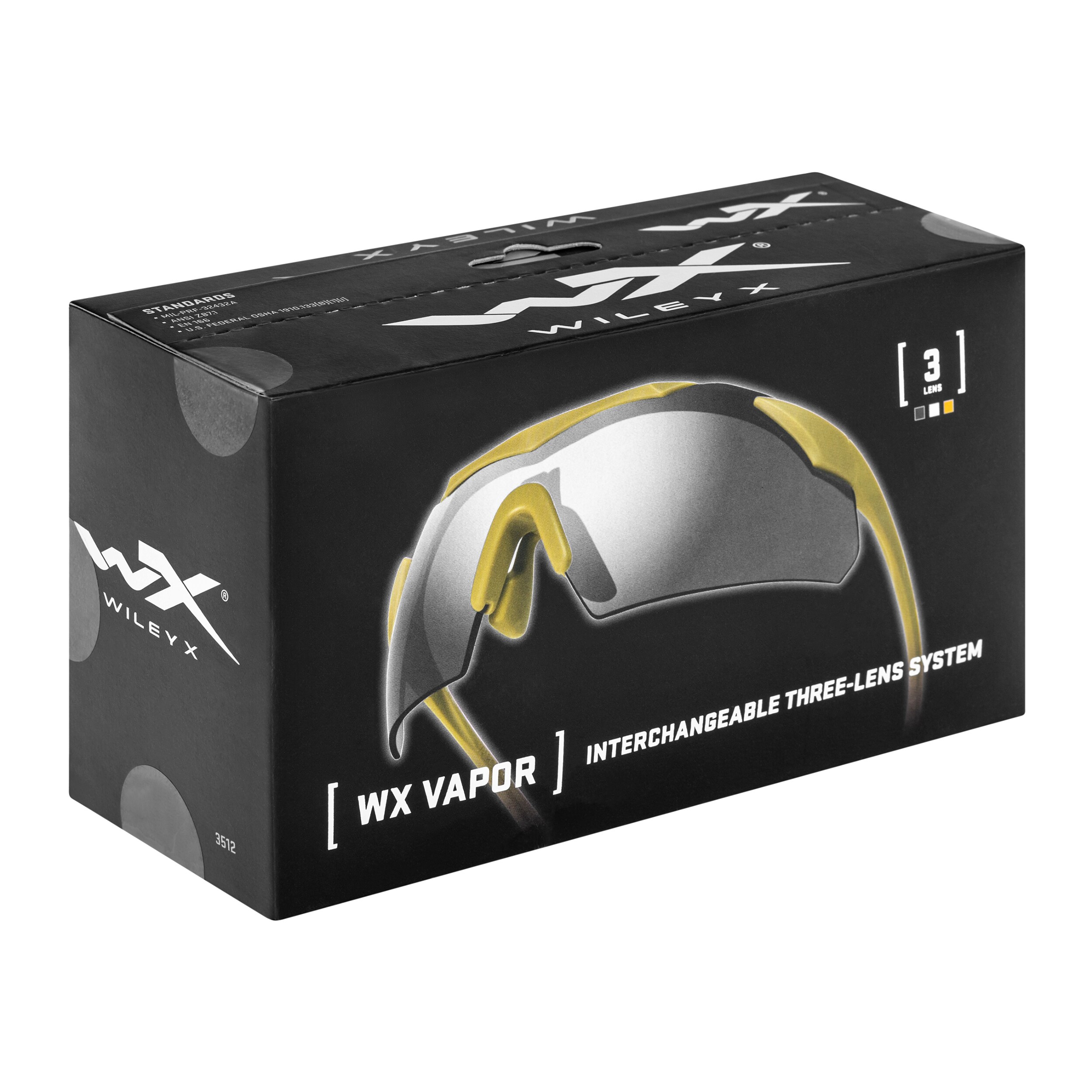 Тактичні окуляри Wiley X Vapor 2.5 Set 3in1 - Matte Tan