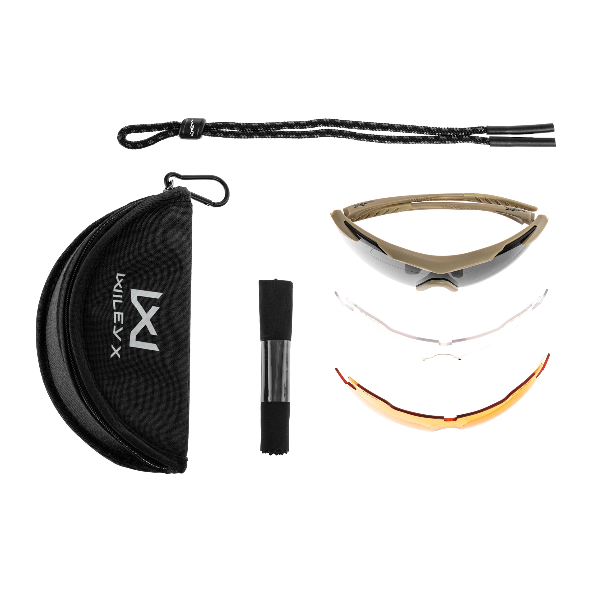 Тактичні окуляри Wiley X Vapor 2.5 Set 3in1 - Matte Tan