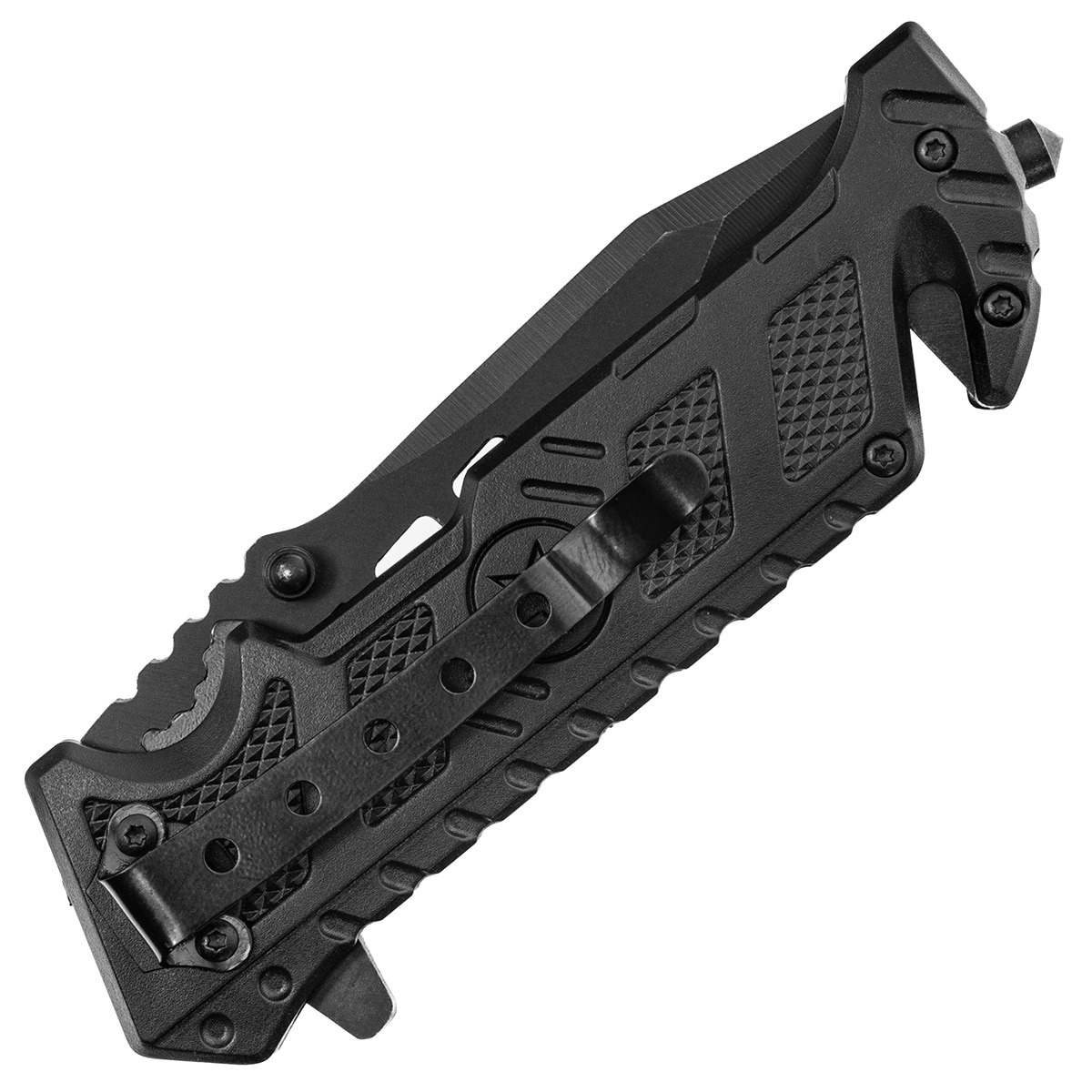 Nóż składany ratowniczy Mil-Tec Star Black