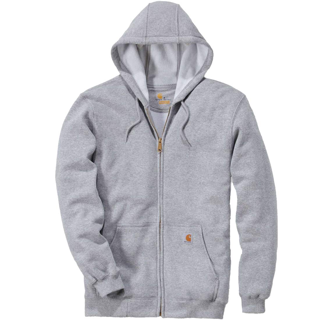 Толстовка Carhartt середньої ваги з капюшоном на блискавці спереду Вересовий сірий