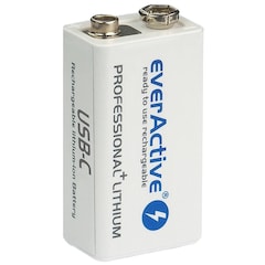 Akumulator EverActive 6F22/9V Li-ion 550 mAh USB-C