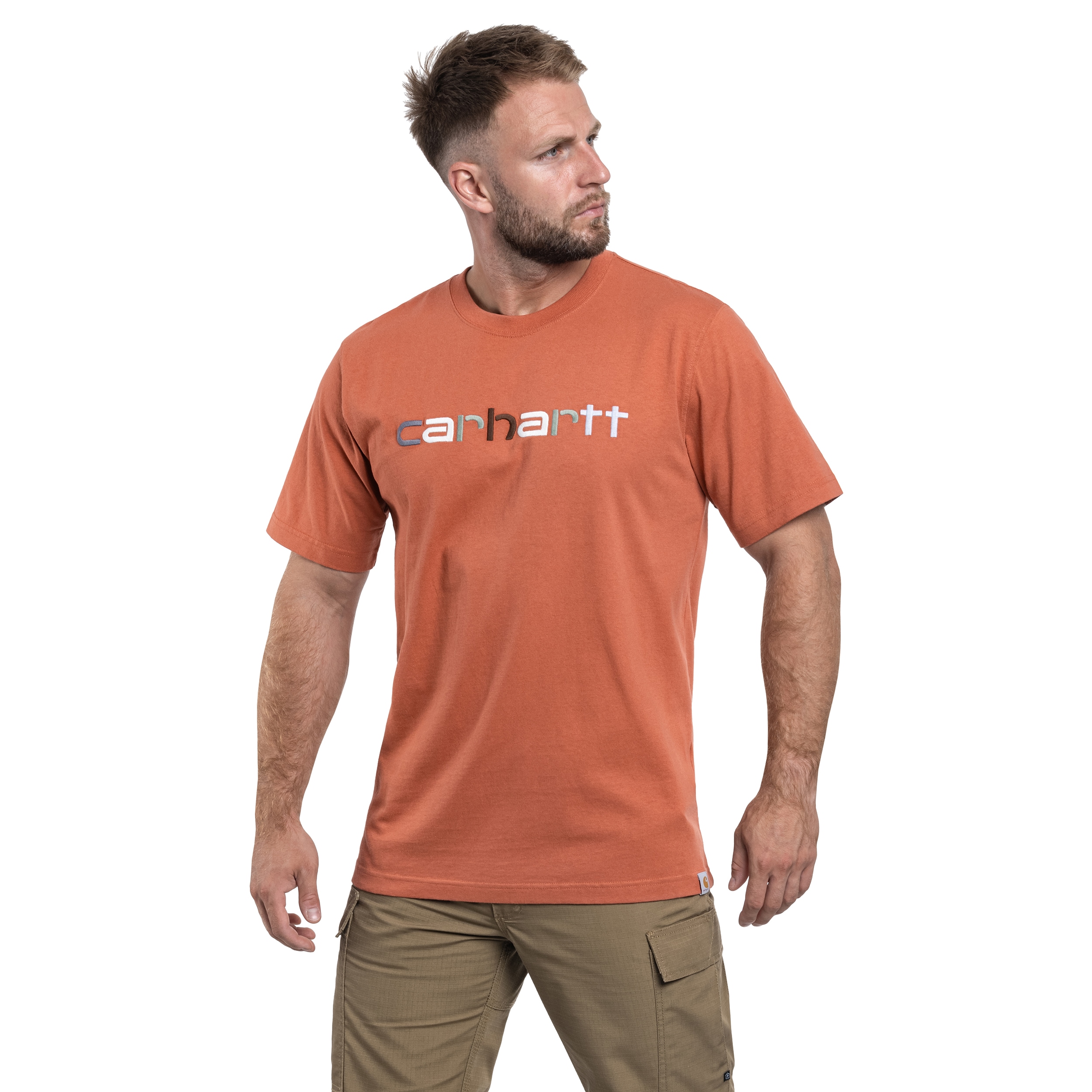Koszulka T-Shirt Carhartt Heavyweight Logo - Terracotta