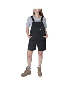 Жіночі короткі штани Carhartt Rugged Flex Canvas Shortall - Black Жіночі короткі штани Carhartt Rugged Flex Canvas Shortall - Black
