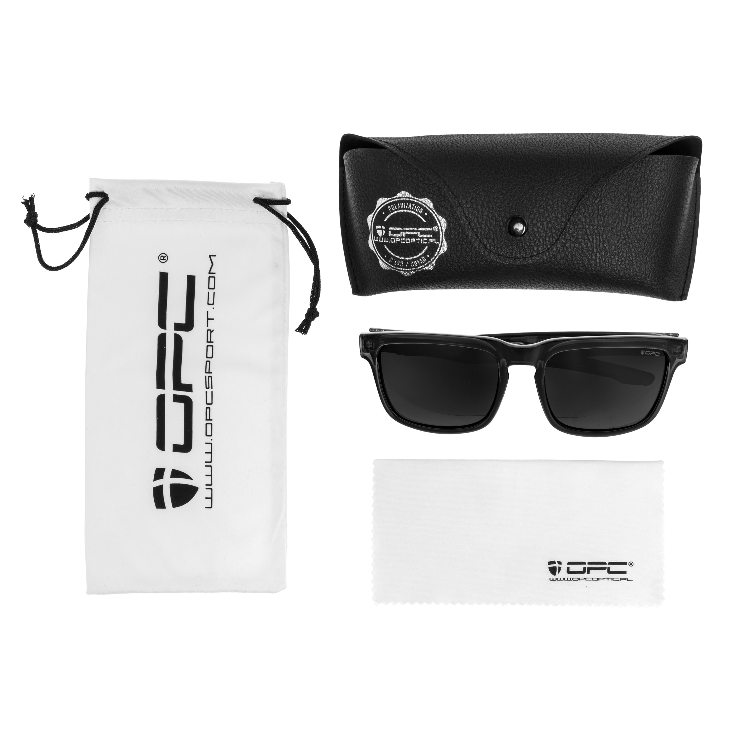 Okulary przeciwsłoneczne OPC Lifestyle California Black Matt z polaryzacją