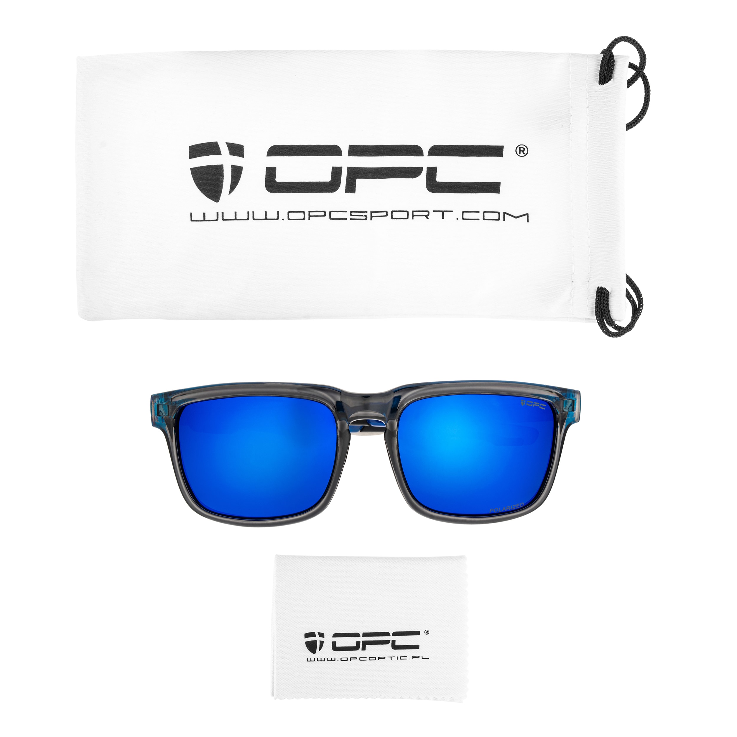 Сонцезахисні окуляри OPC Lifestyle California Black Matt Blue Revo з поляризацією