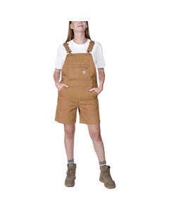 Жіночі короткі штани Carhartt Rugged Flex Canvas Shortall - Brown Жіночі короткі штани Carhartt Rugged Flex Canvas Shortall - Brown