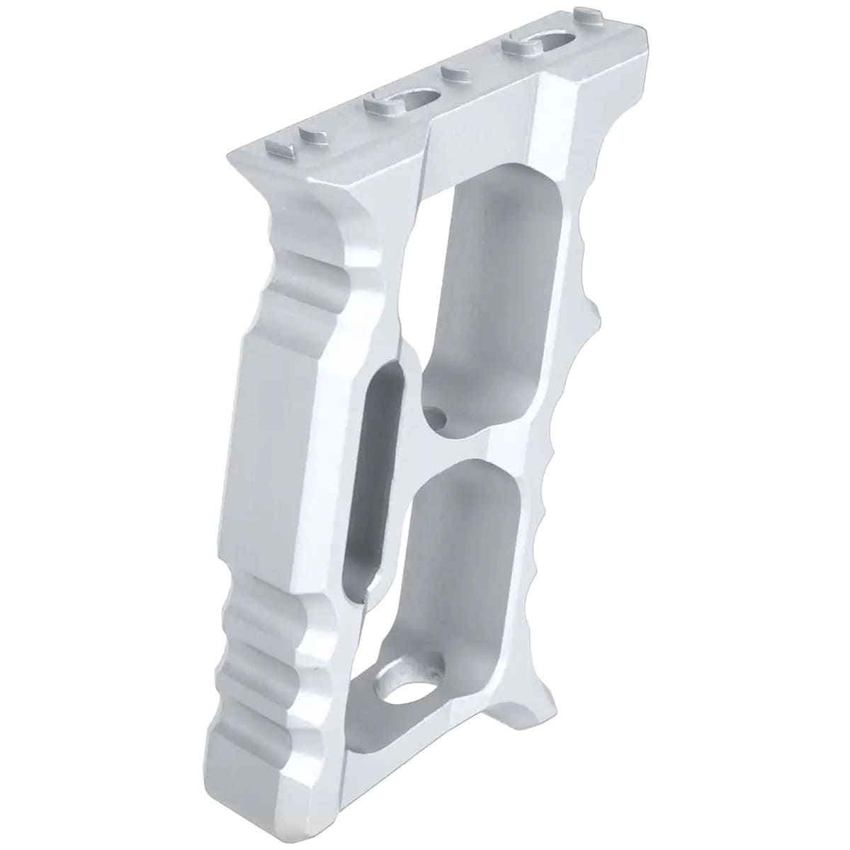 Aluminiowy kątowy chwyt przedni JJ Airsoft TD Minivert M-LOK/KeyMod - Silver