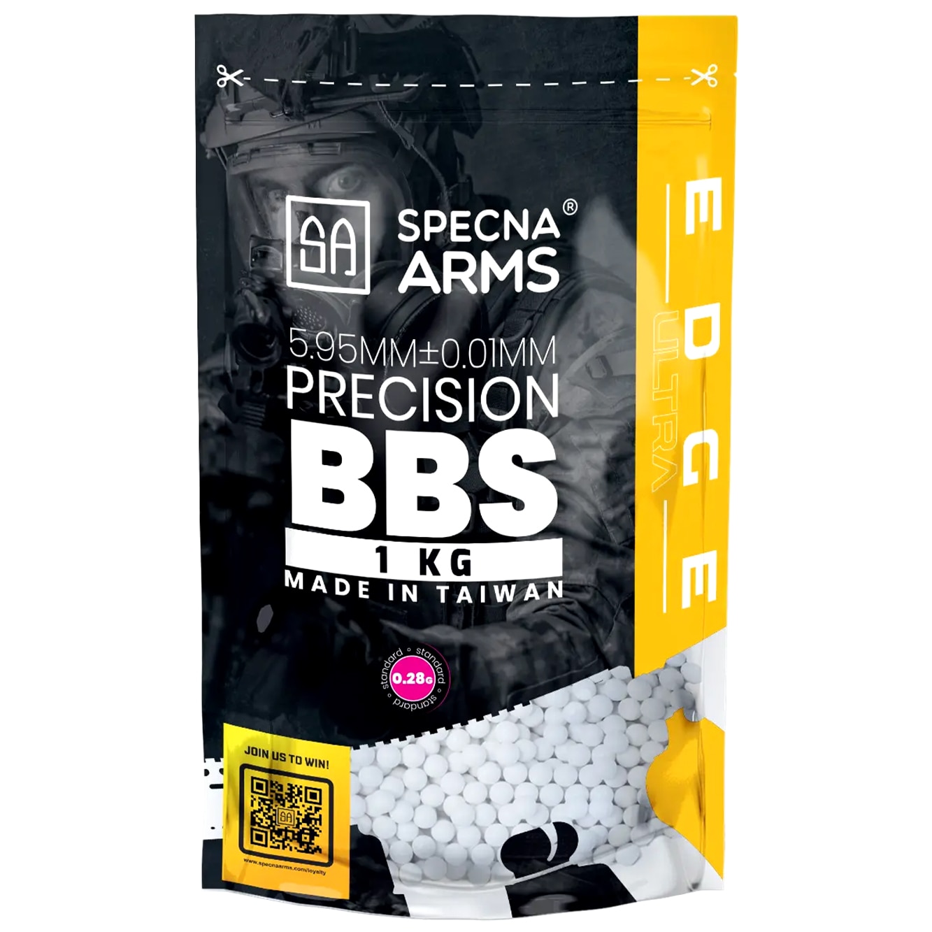 Kulki precyzyjne ASG Specna Arms Edge Ultra 0,28 g 1 kg - Białe