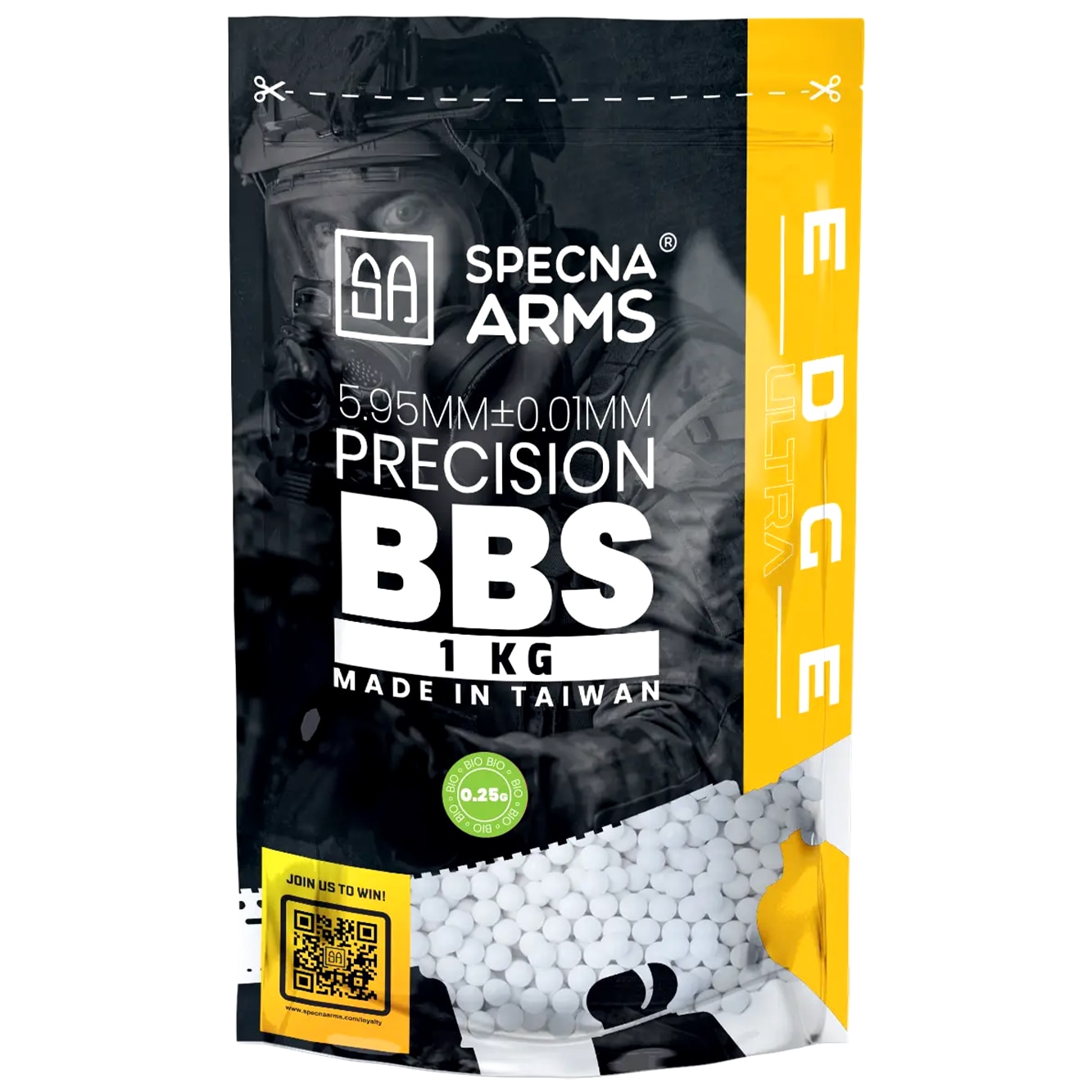 Kulki precyzyjne ASG Specna Arms Edge Ultra Bio 0,25 g 1 kg - Białe